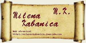 Milena Kabanica vizit kartica